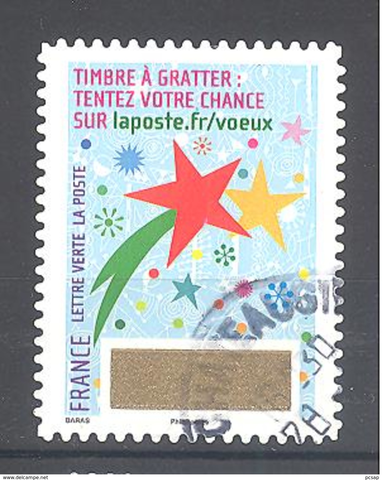 France Autoadhésif Oblitéré (Plus Que Des Voeux Avec Le Timbre à Gratter - N°4) (Cachet Rond) - Used Stamps