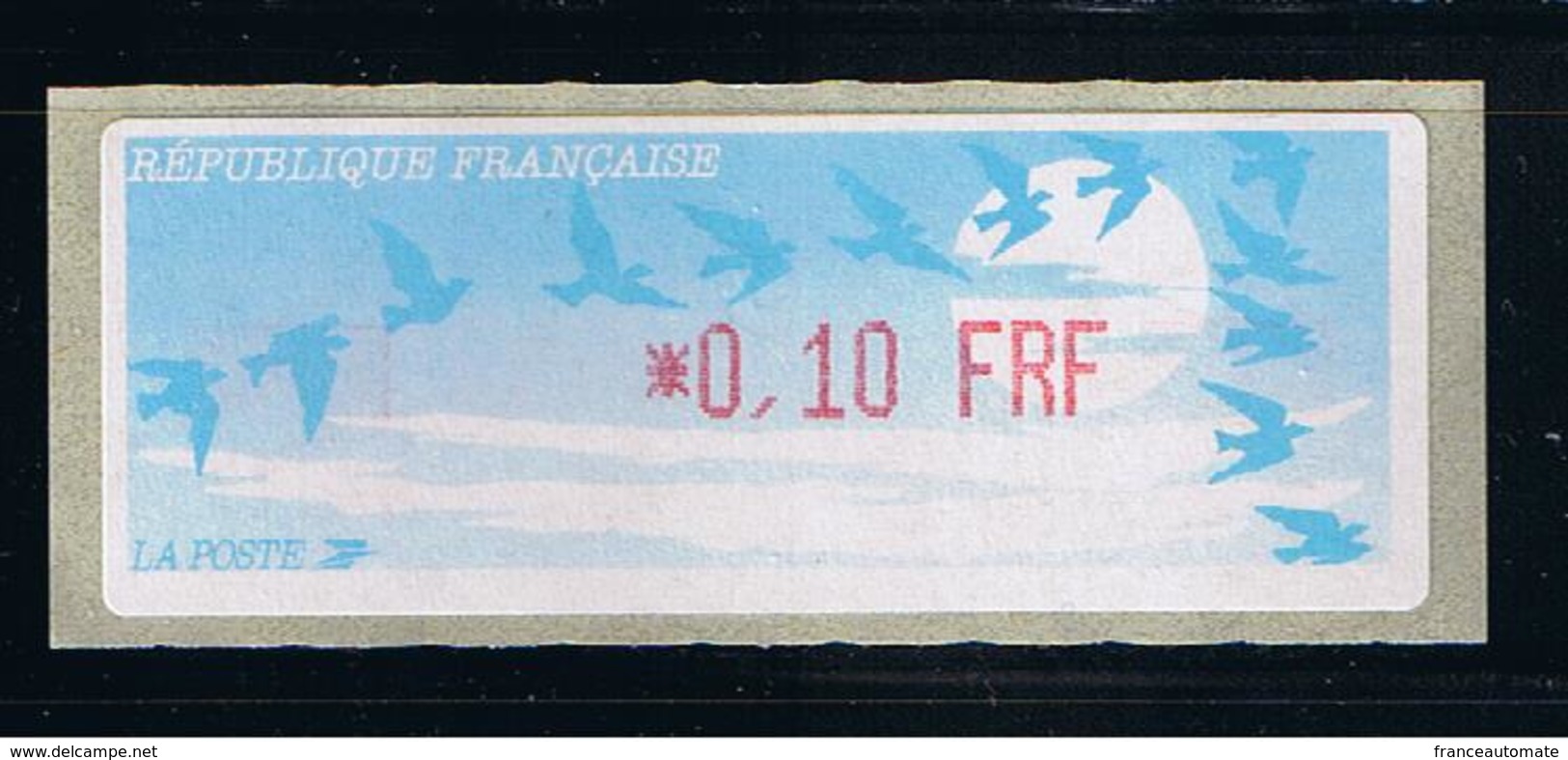 ATMS, LISA1, FRF, OISEAUX DE JUBERT, 0.10, . Programme De La Préparation à L'Euro. - 1990 Type « Oiseaux De Jubert »