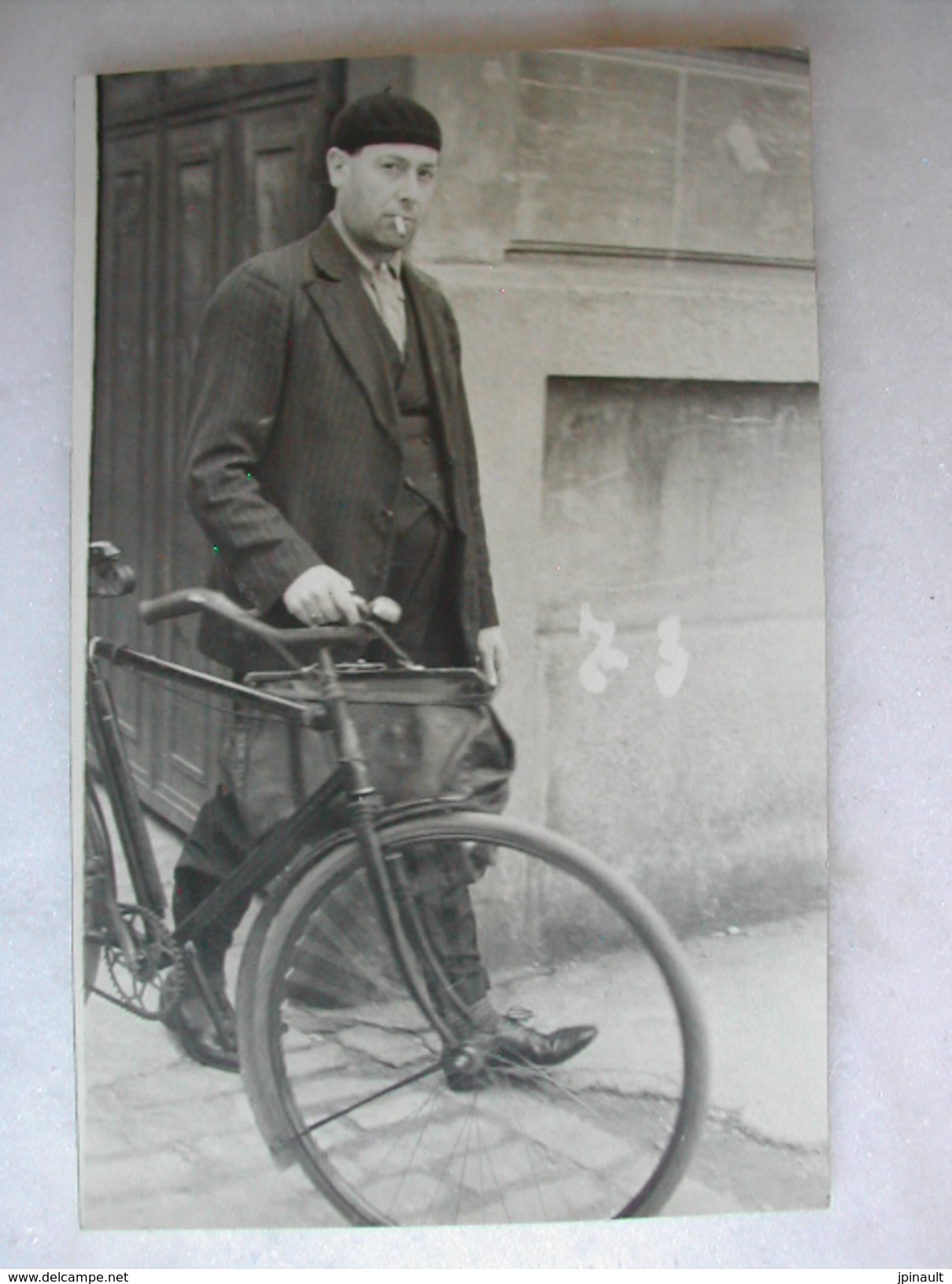 CARTE PHOTO - Homme Et Son Vélo - Männer