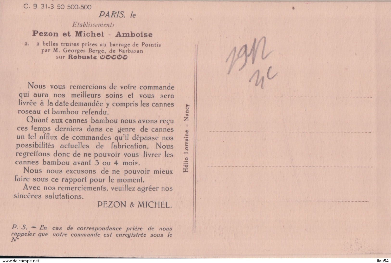 2 Belles Truites Prises Au Barrage De Pointis Par M. Georges Bergé (Pub Pezon Et Michel Amboise) - Altri & Non Classificati