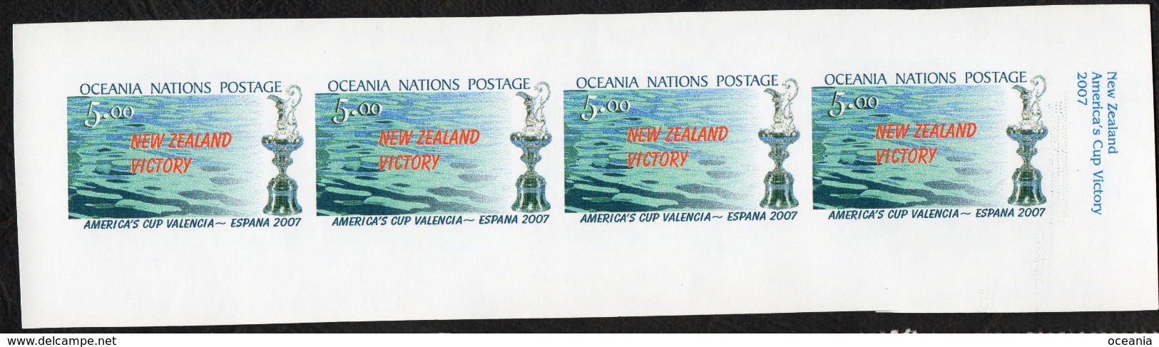 Oceania Nations Postage America's Cup Winner Imperforated Overprint - Other & Unclassified