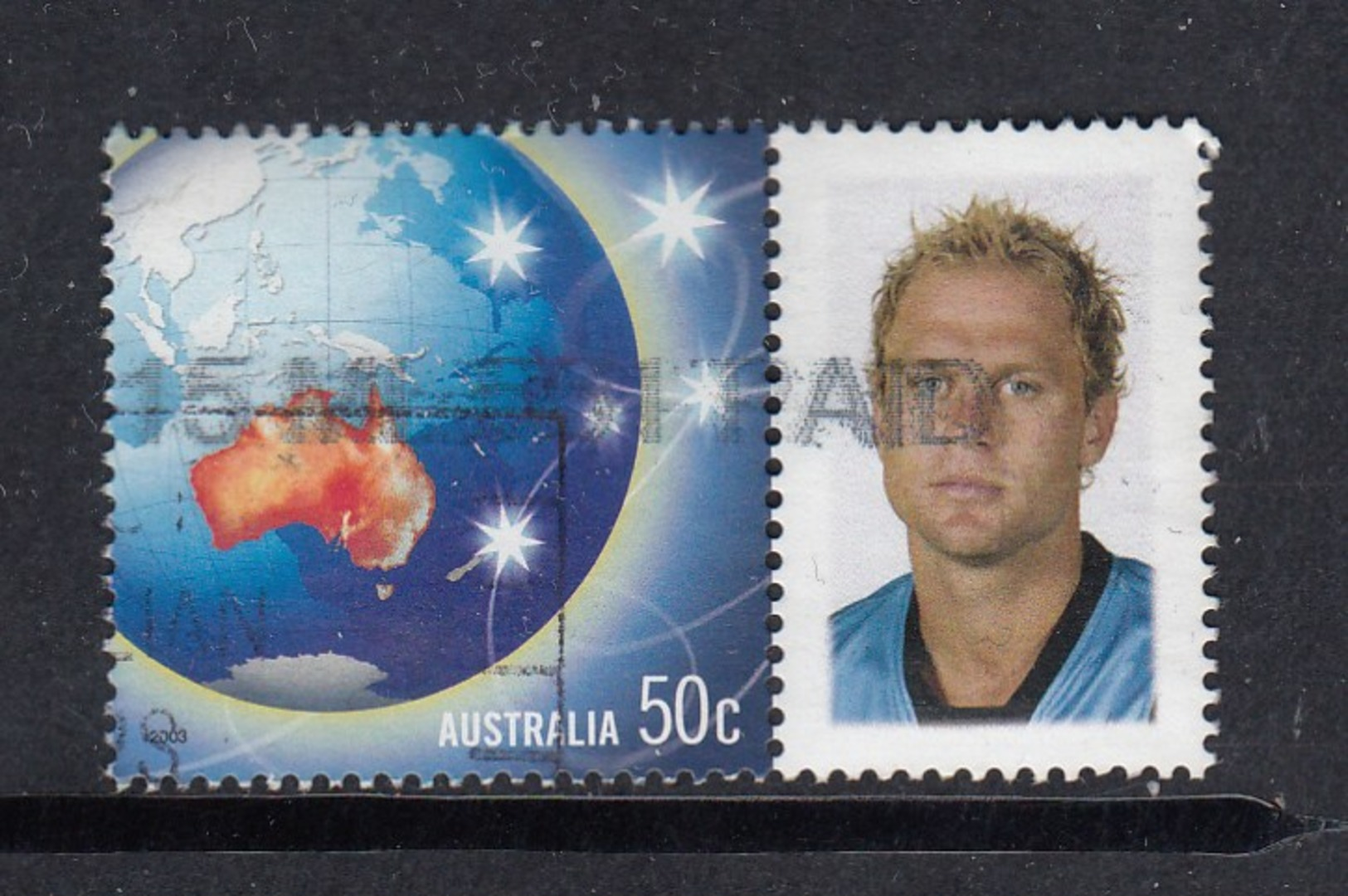 Australia P Stamp FU -  Footballer? - Used Stamps