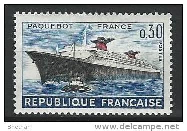 Yt 1325 " 1er Voyage Du Paquebot France " 1962 Neuf** - Neufs