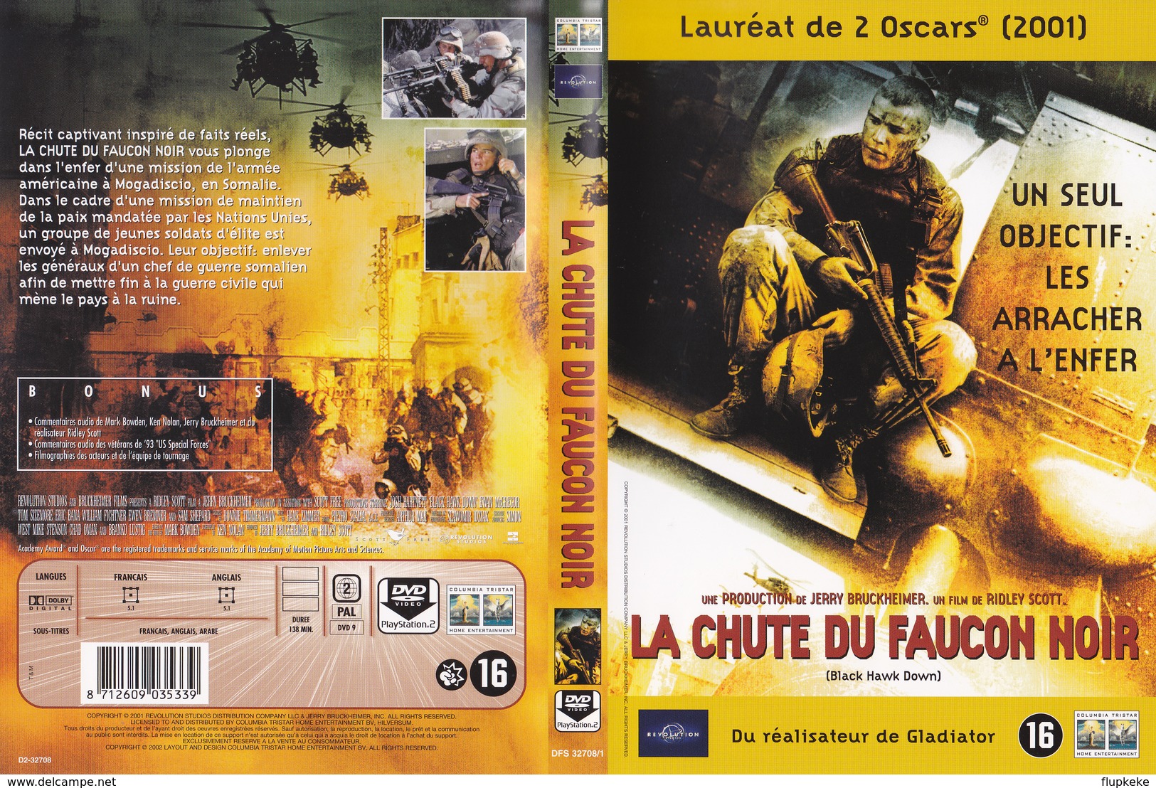 Dvd Zone 2 La Chute Du Faucon Noir (2001) Black Hawk Down Vf+Vostfr - Action, Aventure