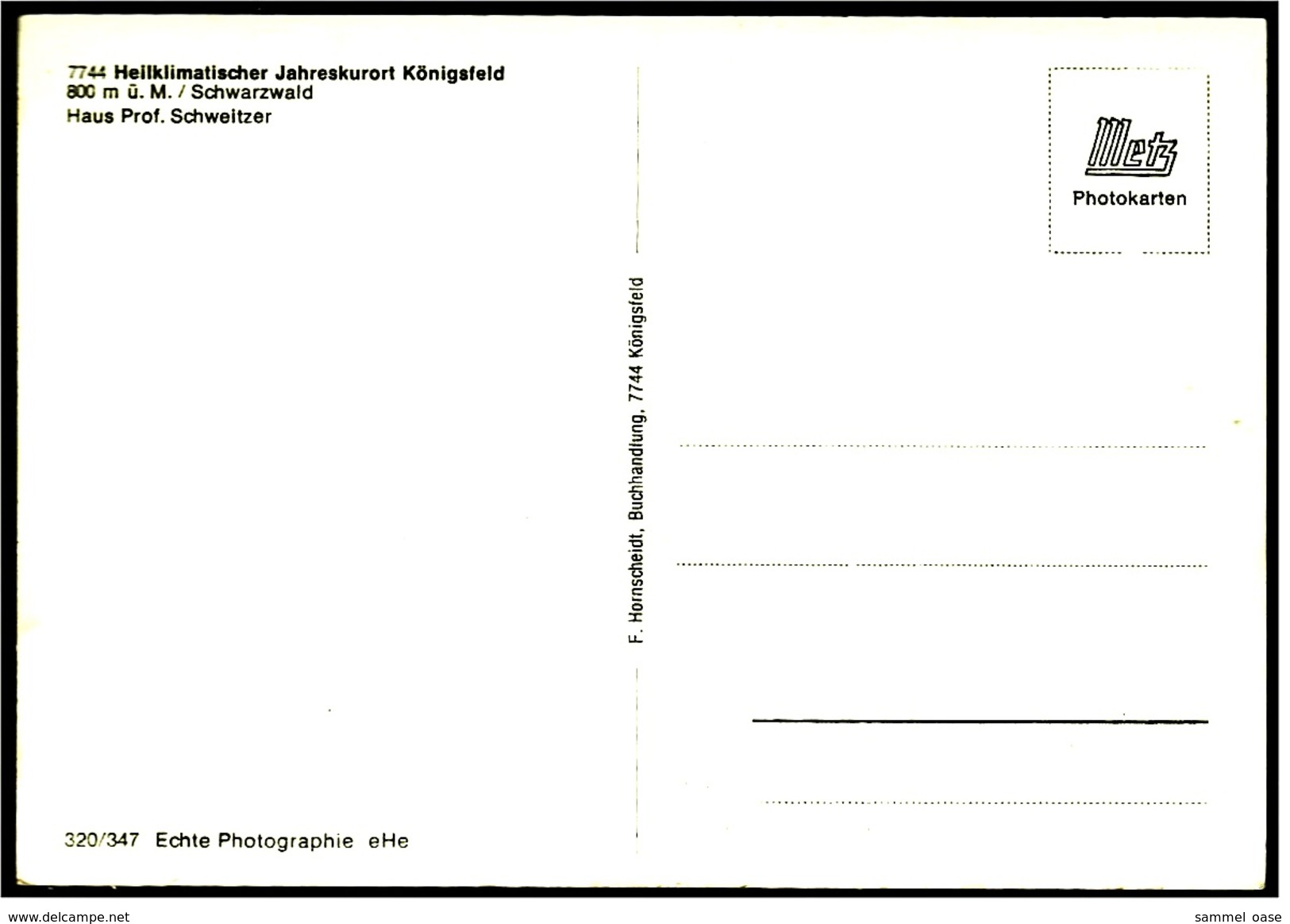 Königsfeld / Schwarzwald  -  Haus Prof. Schweitzer  -  Ansichtskarte Ca.1970  (6727) - Schramberg