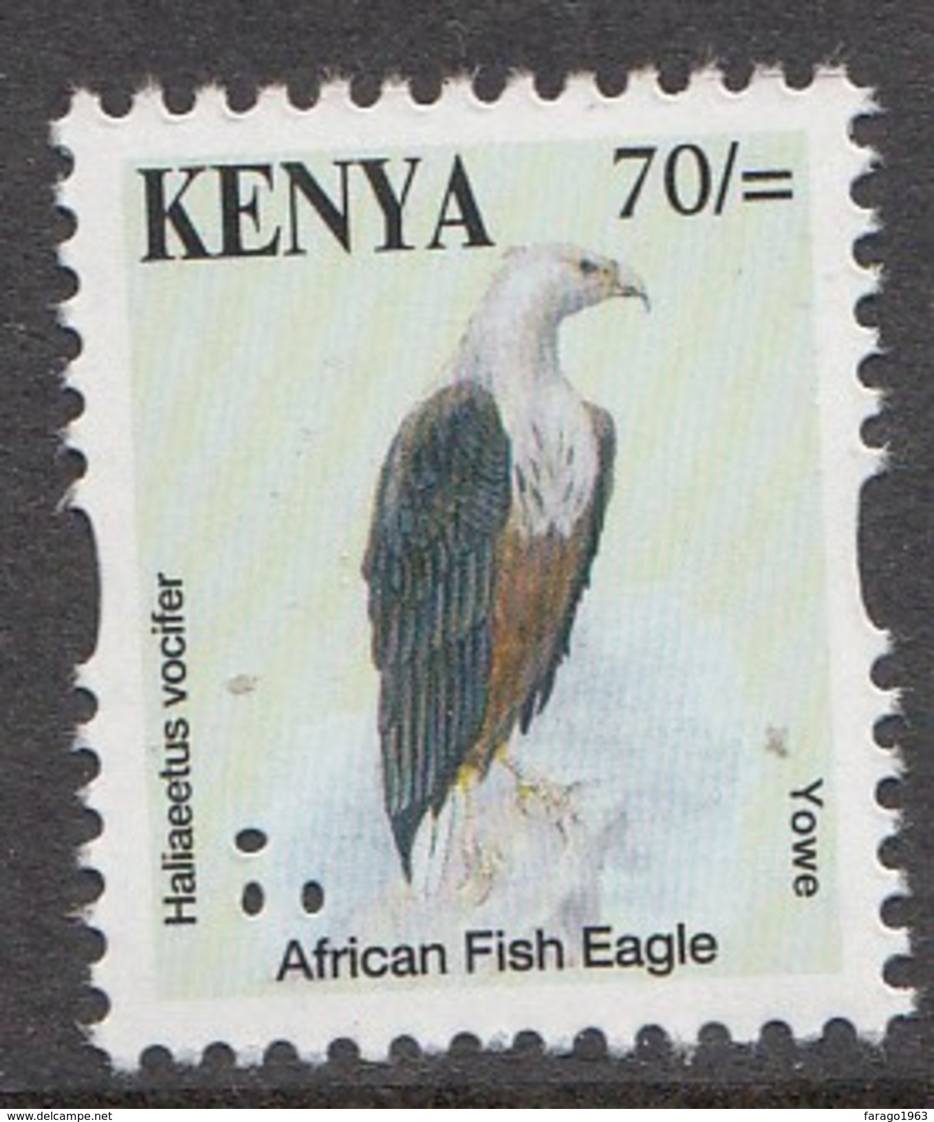 Kenya 2013  Bird Reprints 70/- Eagle Single Out Of Set (much Cheaper Than Buying Set) - Aigles & Rapaces Diurnes