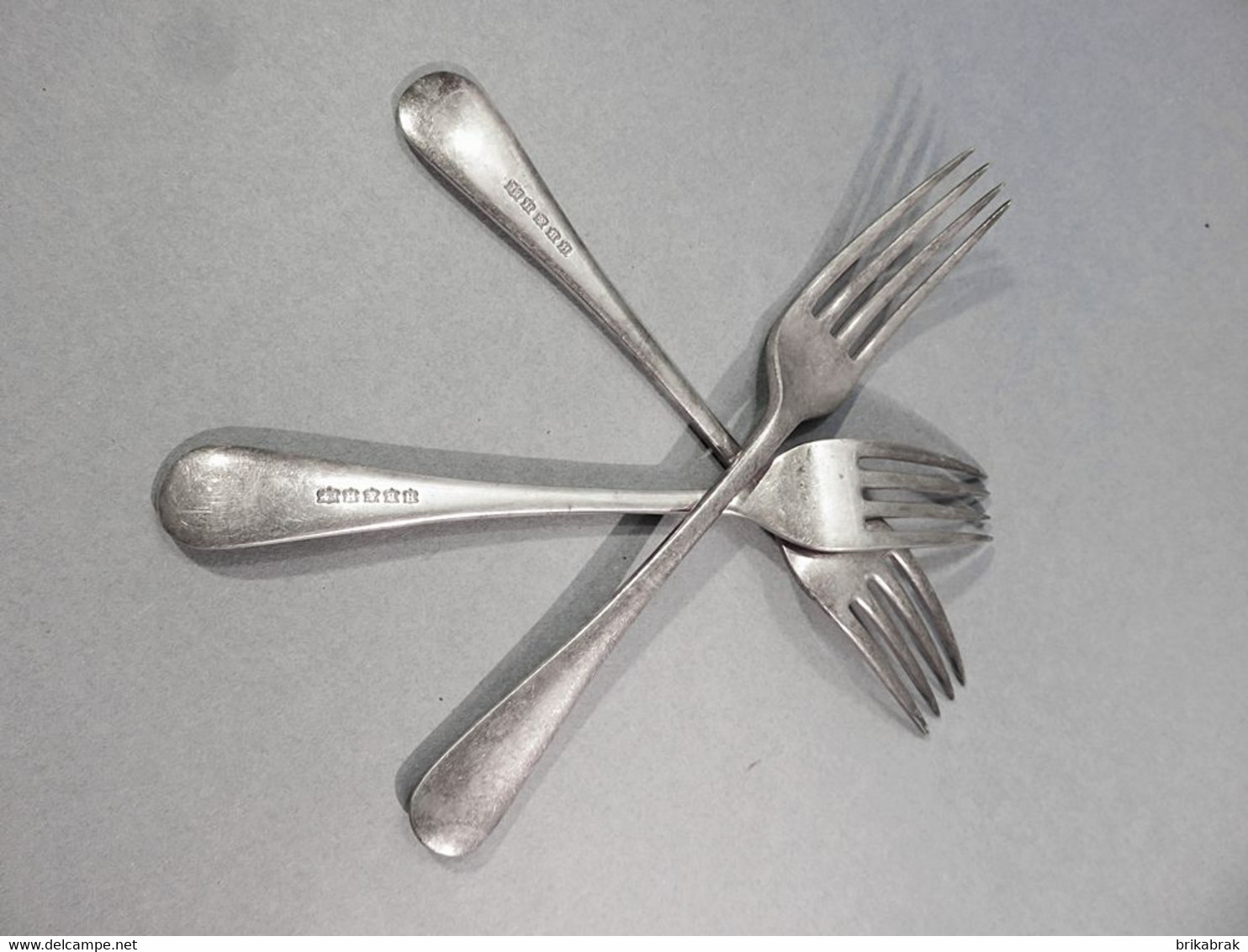 ° TROIS FOURCHETTES EN METAL AVEC POINCONS + Argent Argenterie Poinçon Couverts Couvert - Forks