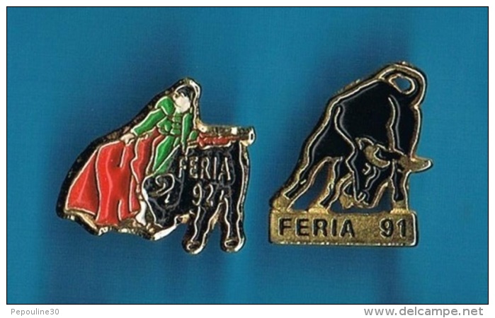 2 PIN'S  //   ** FERIA ** 91 / 92 ** - Feria - Corrida