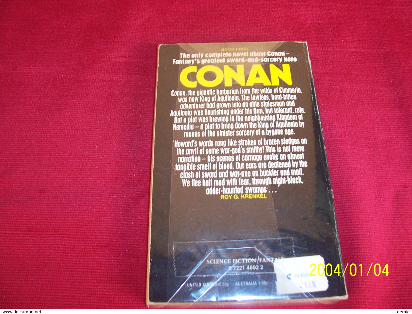 CONAN THE CONQUEROR  °°°° ROBERT E. HOWARD EDITED BY L. SPRAGUE DE CAMP EDITION SPHERE - Sciencefiction