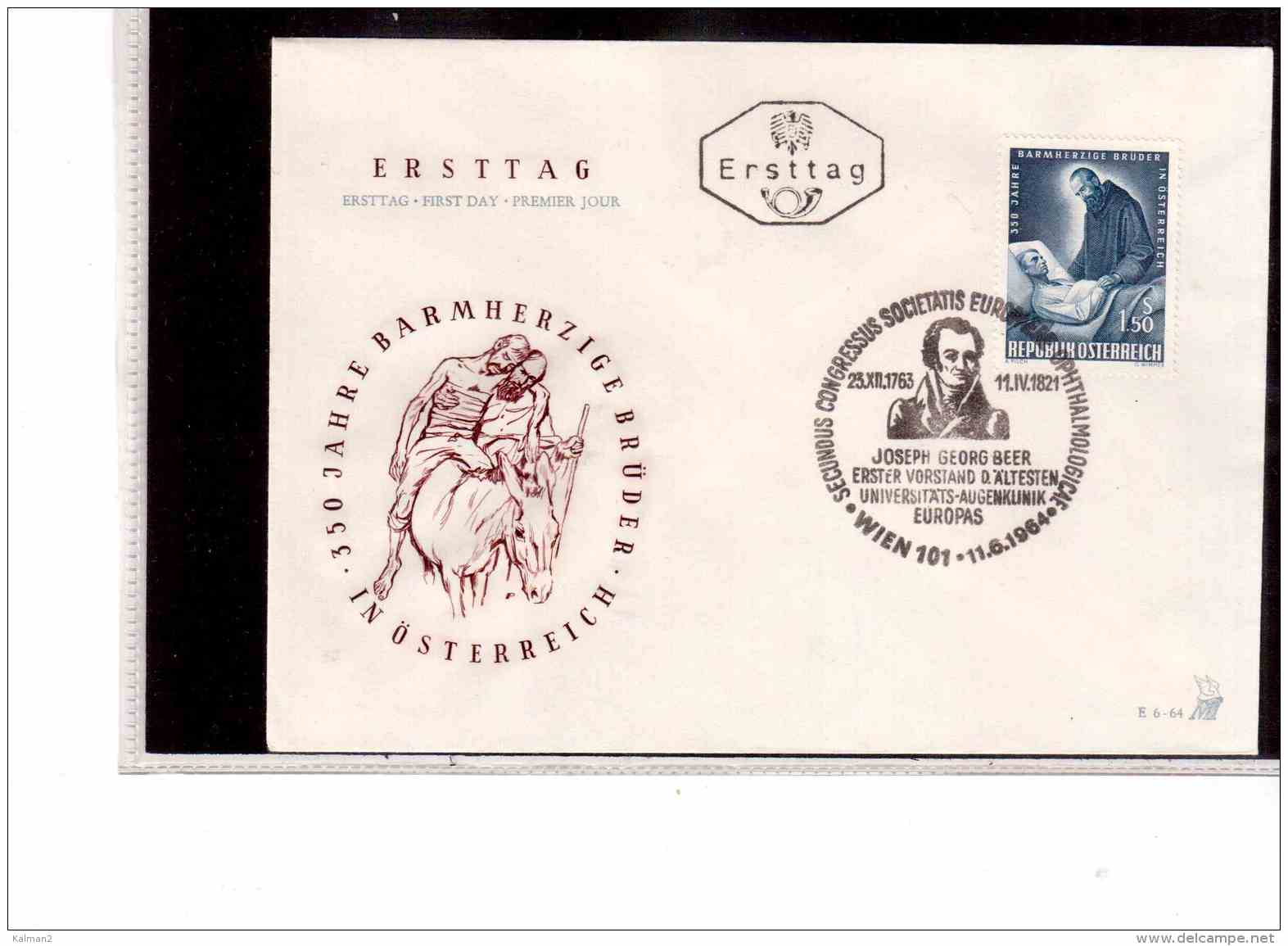 AU828   -   WIEN  11.6.64   /        FDC  "SECUNDUS CONGRESSUS SOCIETAS  EUROPAE OPHTHALMOLOGICAE   - MICHEL NR. 1155 - Sonstige & Ohne Zuordnung