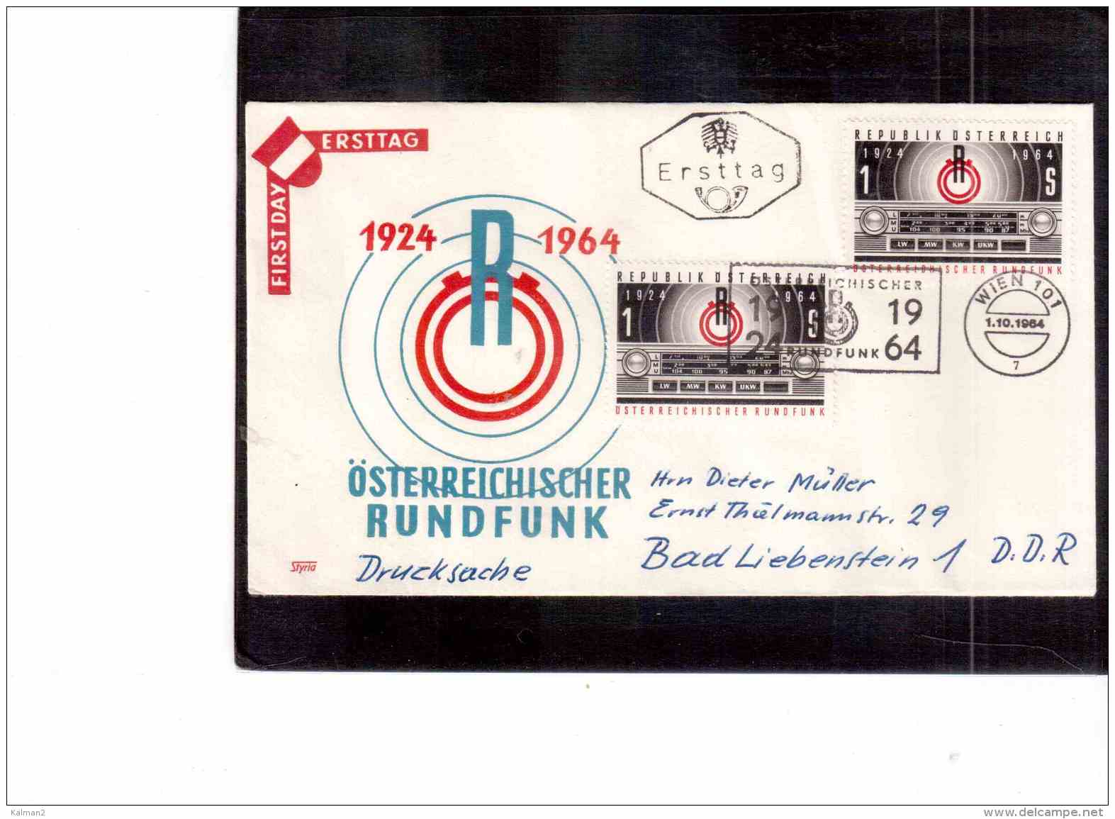 AU840   -   WIEN  1.10.1964   /        FDC  40 JAHRE OESTERREICHISCHER RUNDFUNK  - MICHEL NR. 1174 - Ohne Zuordnung