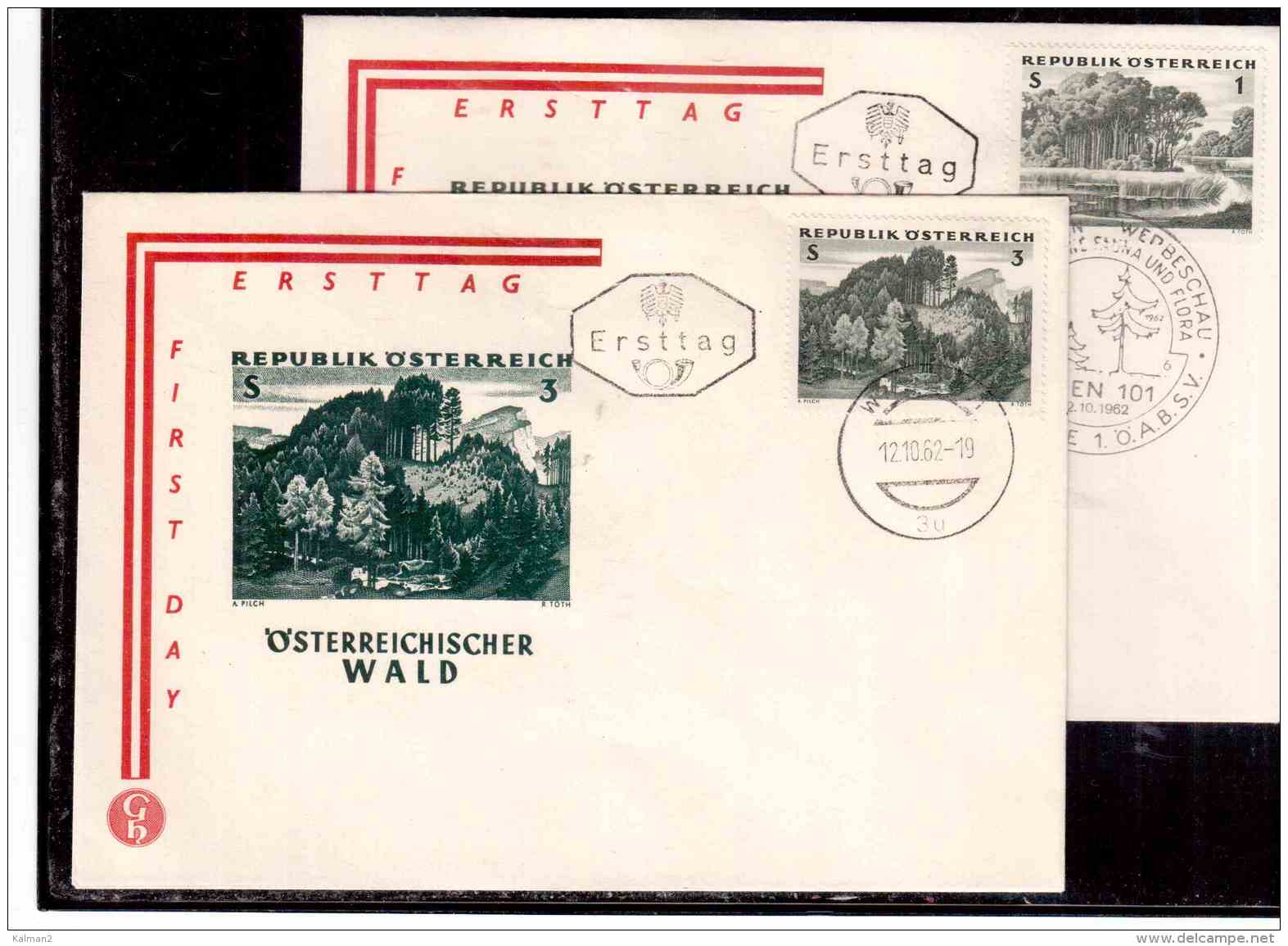 AU865   -   WIEN  12.10.62   /      FDC     OESTERREICHISCHER WALD - MICHEL NR. 1123/25 - Milieubescherming & Klimaat