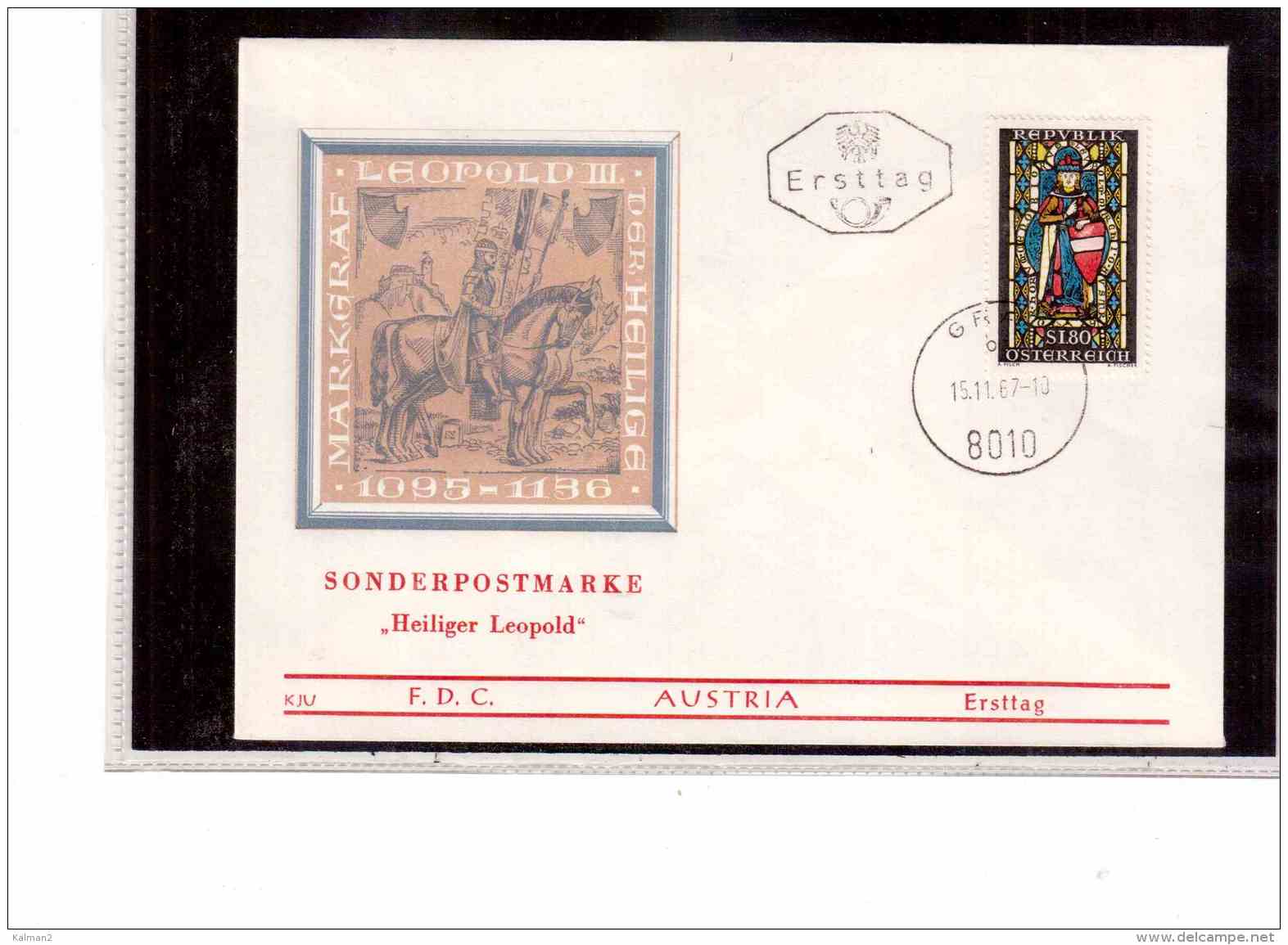 AU949   -    GRAZ  15.11.67     /      FDC    " MARKGRAF LEOPOLD DER HEILIGE "   -  MICHEL NR. 1252 - Christentum