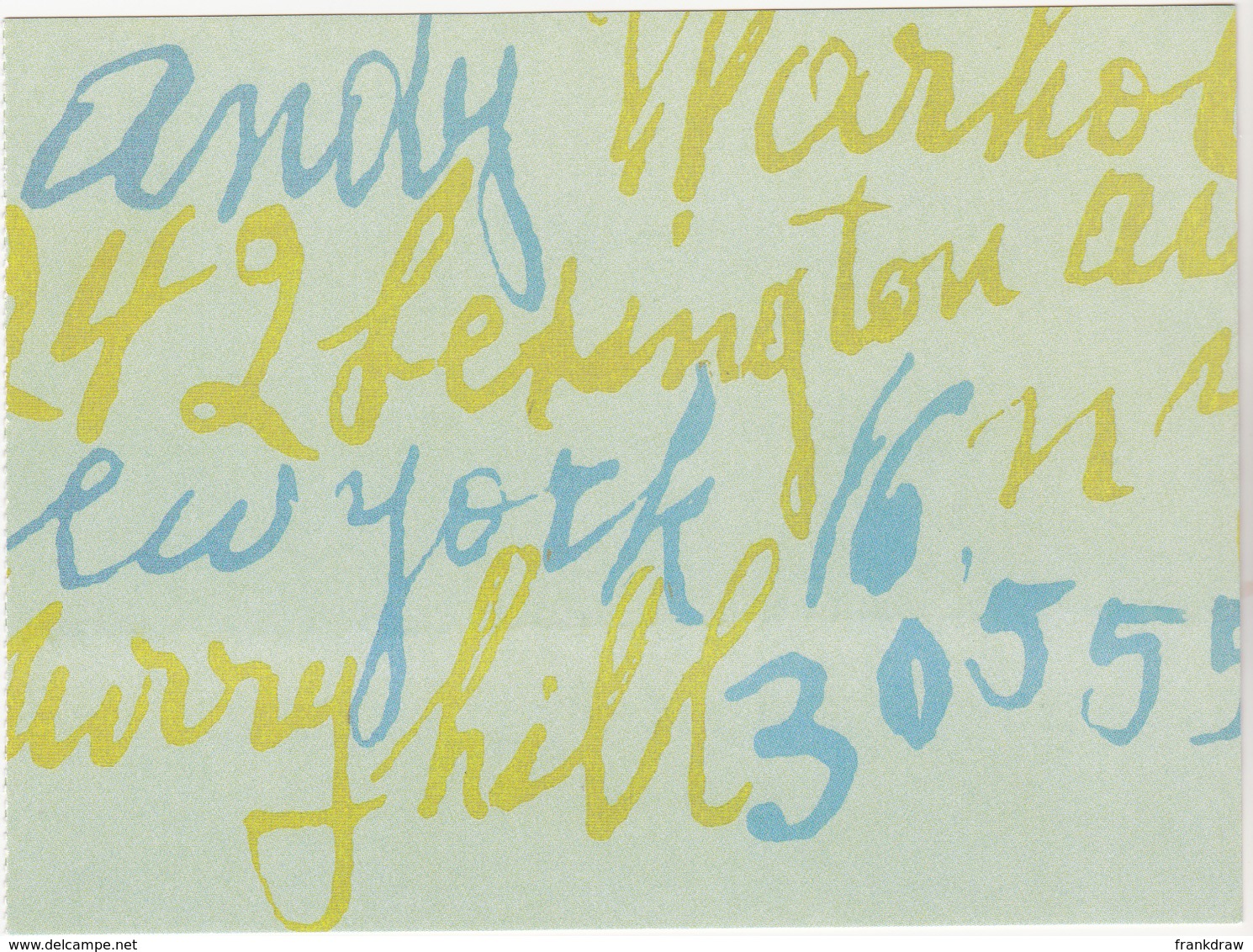 Postcard - Art - Andy Warhol - Addresses - New - Unclassified