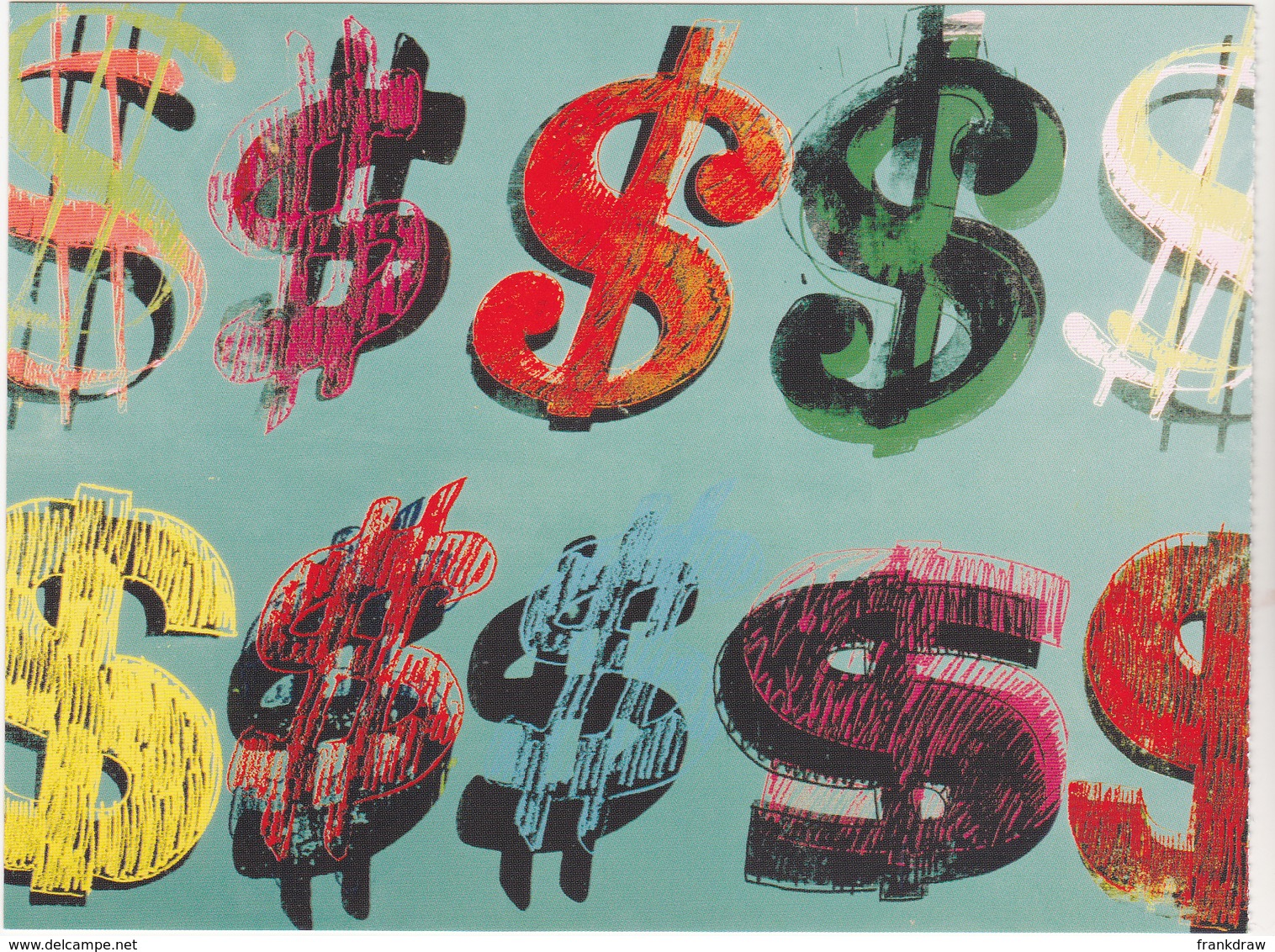 Postcard - Art - Andy Warhol - Dollar Signs New - Unclassified