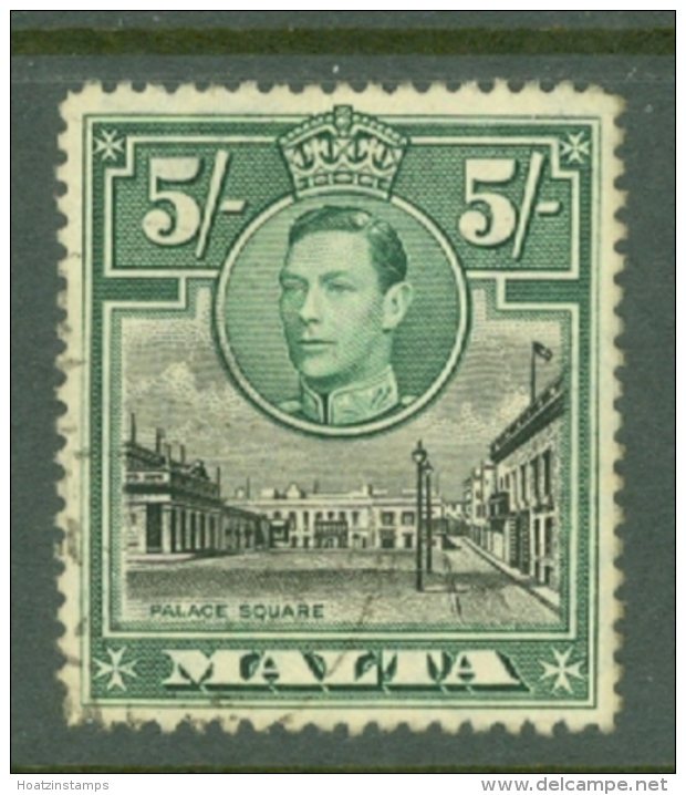 Malta: 1938/43   KGVI     SG230    5/-      Used - Malta (...-1964)