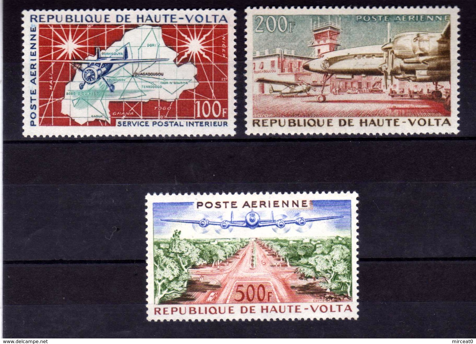 HAUTE VOLTA   1961  MNH  -  "  AVIATION / PLANES "  -   3  VAL - Flugzeuge