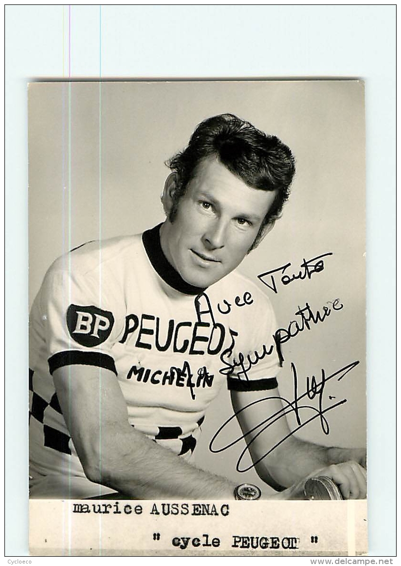 Maurice AUSSENAC, Autographe Manuscrit .  Cyclisme. 2 Scans. Peugeot Michelin BP - Ciclismo