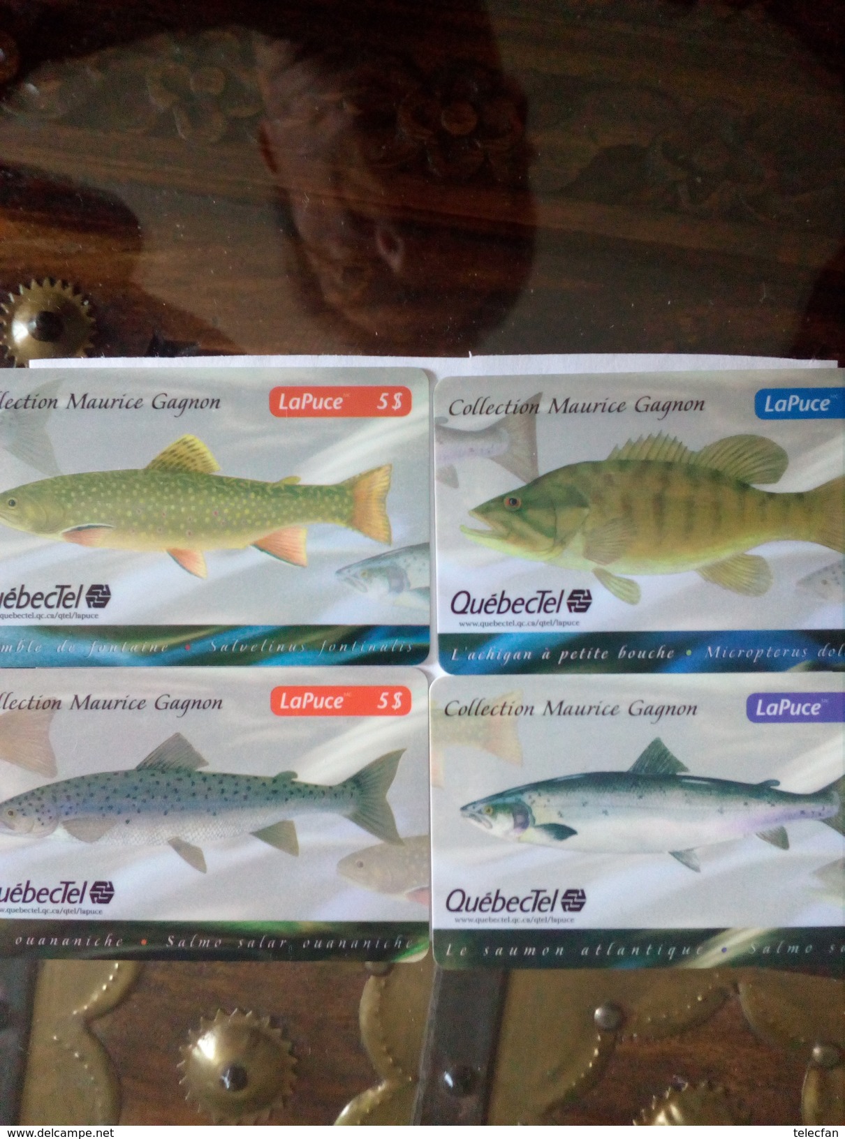 CANADA SERIE SET 4 CARDS POISSONS FISH 330 EX NEUVES MINTS QUEBECTEL Q10083 Q10084 Q10085 Q10086 - Canada