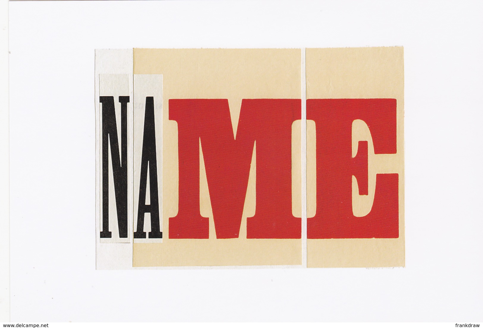 Postcard - Maverick Card By Alan Fletcher - What's In A Name (Collage) - New - Unclassified