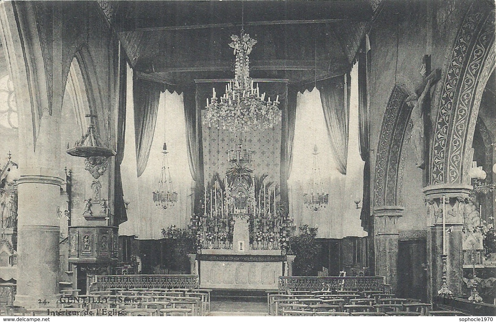 VAL DE MARNE - 94 - GENTILLY - Intérieur église - Gentilly