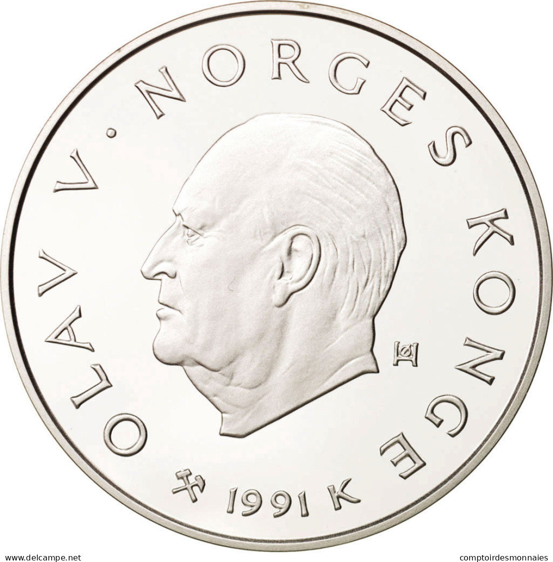 Monnaie, Norvège, Olav V, 100 Kroner, 1991, FDC, Argent, KM:433 - Norvège