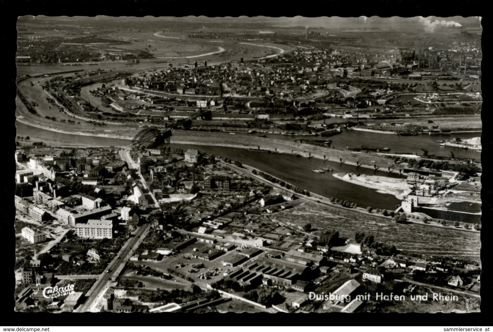 [027] Duisburg, Hafen + Rhein, Luftbild Gel. 1963, Verlag Cramer (Dortmund) - Duisburg