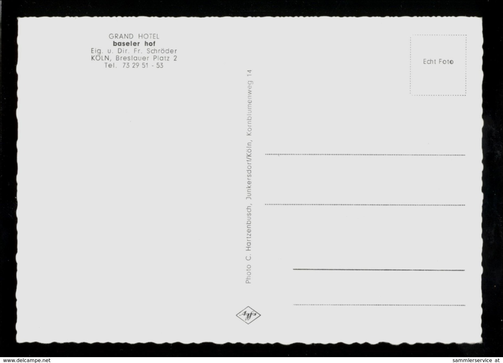 [027] Köln, Hotel Baseler Hof, ~1965, Verlag Hartzenbusch (Junkersdorf) - Koeln