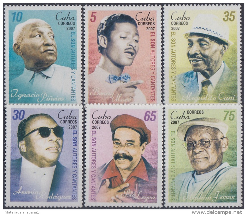 2007.46 CUBA MNH 2007. EL SON AUTORES CANTANTES. MUSIC SINGER ARSENIO RODRIGUEZ BENNY MORE IGNACIO PIÑEIRO. - Unused Stamps