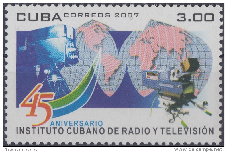 2007.56 CUBA MNH 2007. 45 ANIV INSTITUTO CUBANO DE RADIO Y TELEVISION. - Ungebraucht