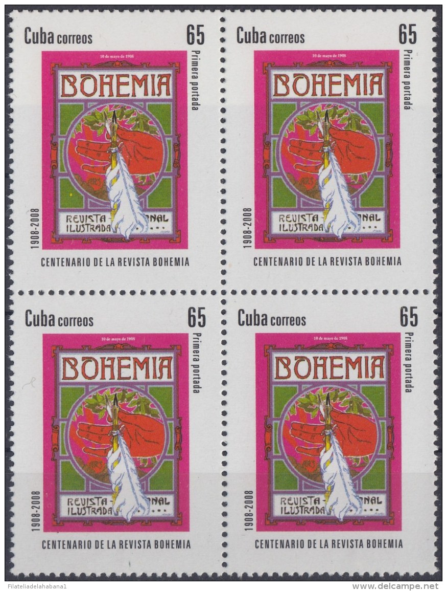 2008.22 CUBA MNH 2008. 50 ANIV REVISTA BOHEMIA. BLOCK 4. - Unused Stamps