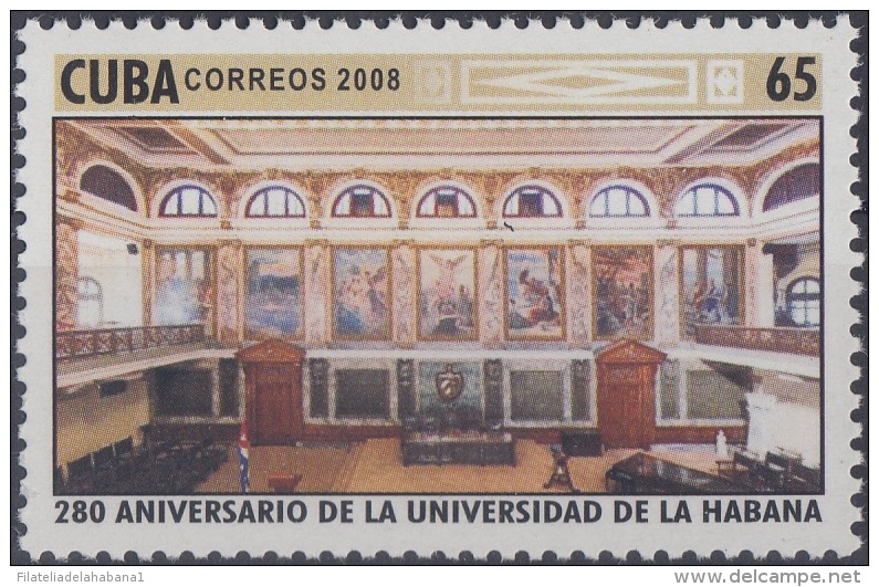 2008.25 CUBA MNH 2008. 280 ANIV UNIVERSIDAD DE LA HABANA. HAVANA UNIVERSITY AULA MAGNA. - Unused Stamps