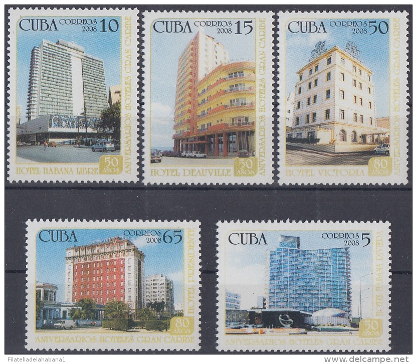 2008.45 CUBA MNH 2008. HOTELES GRAN CARIBE. VICTORIA PRESIDENTE DEAUVILLE HABANA LIBRE RIVIERA. - Unused Stamps