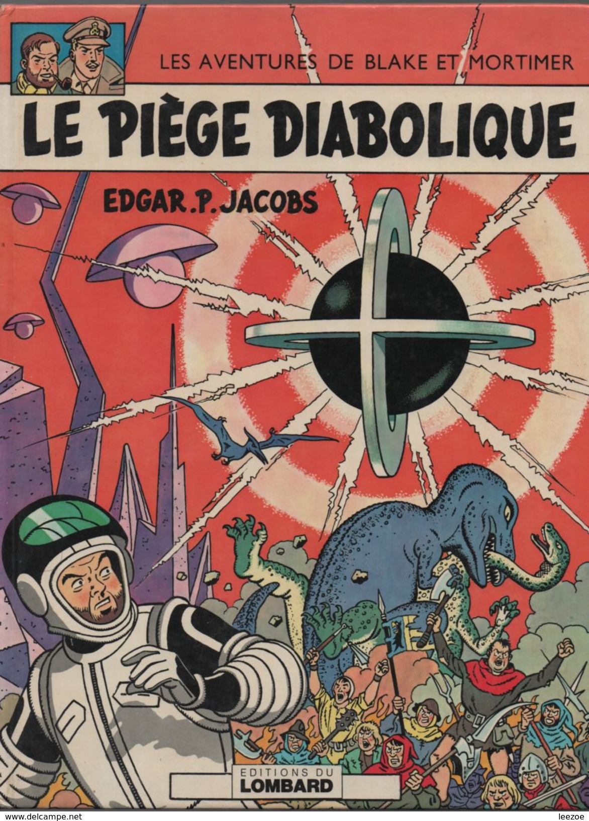 Blake Et Mortimer  8. Le Piège Diabolique.EDITIONS DU LOMBARD.PAGES DE GARDES DAMIERS BLANC ET BLEUE AUX PORTRAITS - Blake Et Mortimer