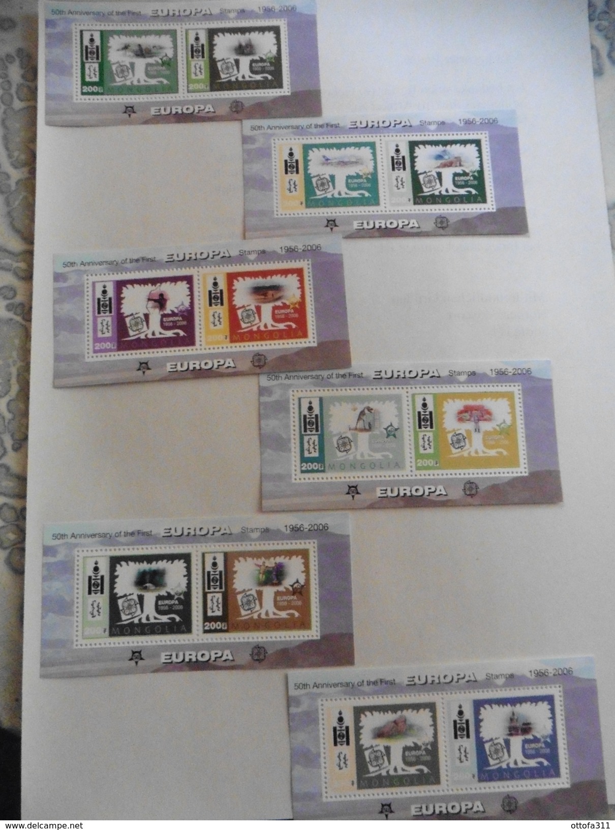 Europa Cept 2006; Mongolei; 6 Blocks; 50 Jahre Cept; Postfrisch**; Mnh - 2006