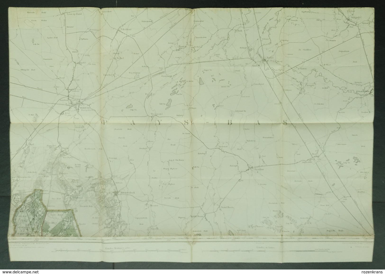 Topografische En Militaire Kaart STAFKAART 1911 Tilburg Hilvarenbeek Oisterwijk Boxtel Goirle Liempde Schijndel Maerle - Topographical Maps
