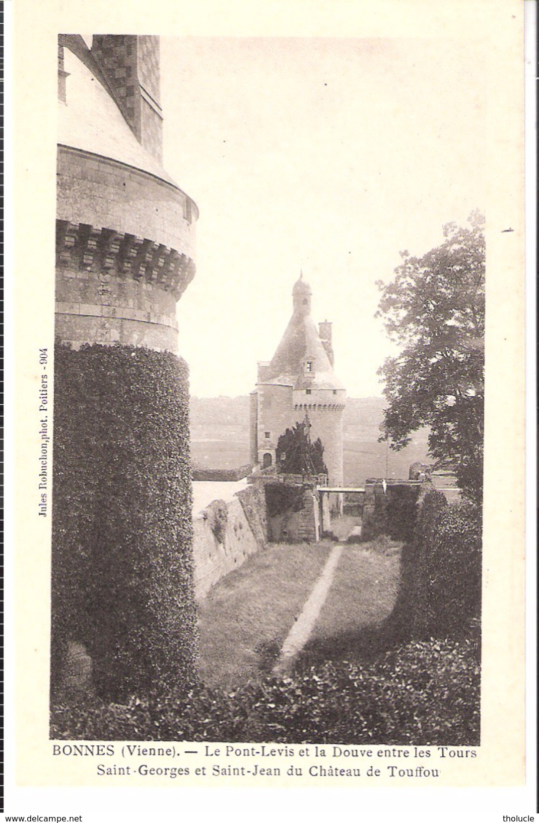 Bonnes (Chasseneuil Du Poitou-Chauvigny-Vienne)-+/-1907-Pont-Levis-la Douve-Tour St Georges-St Jean-Château De Touffou - Chateau De Touffou