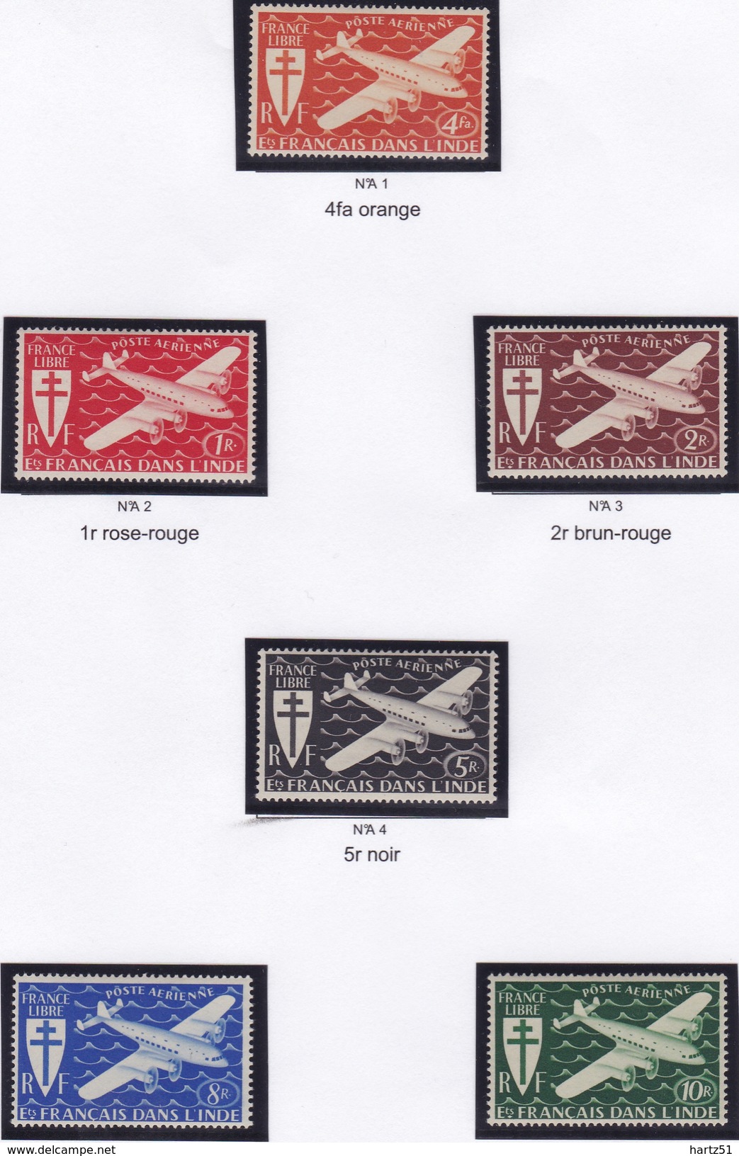 Inde PA N° 1/6 Neufs * - Unused Stamps