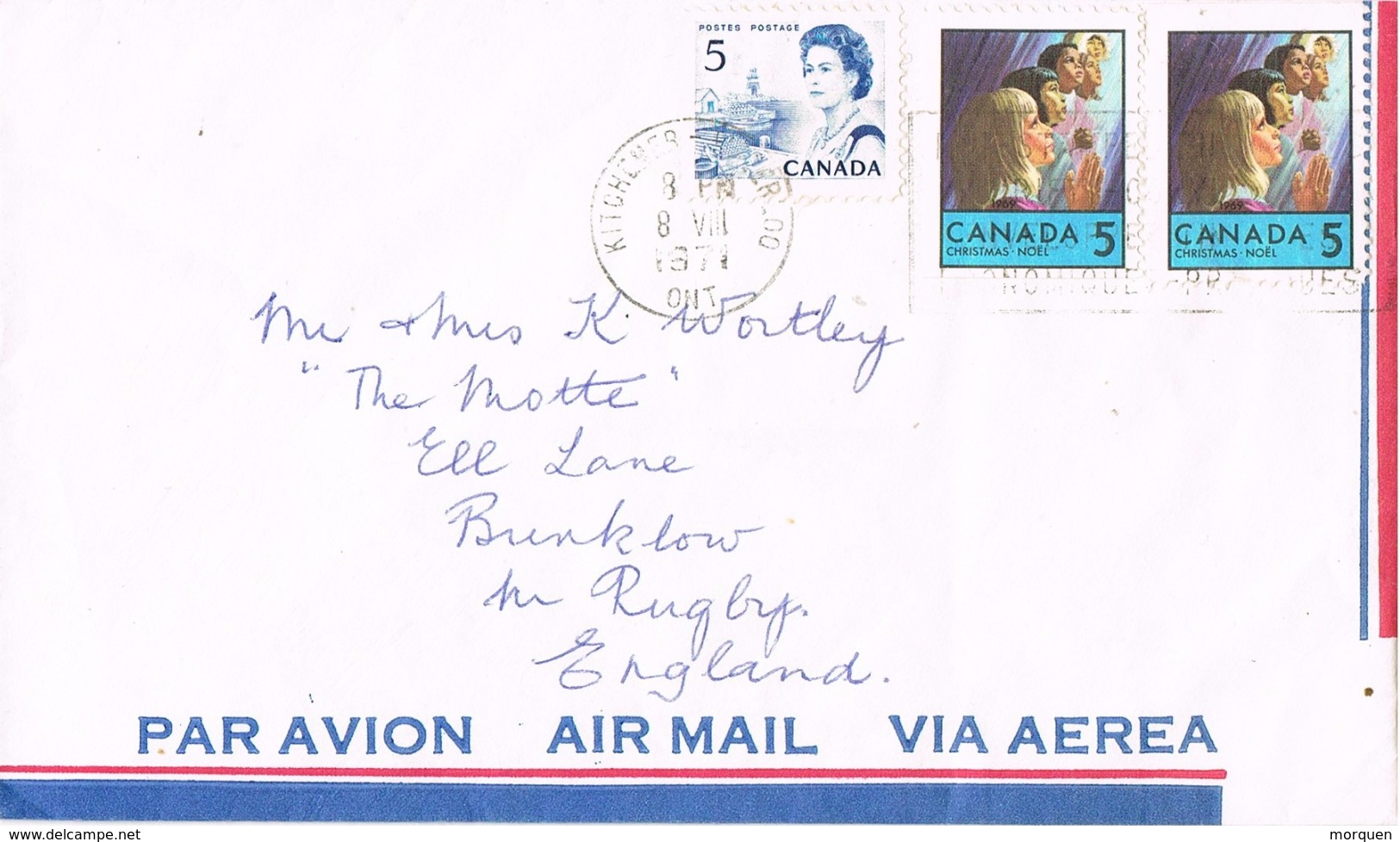 23395. Carta Aerea KITCHEMER (Ontario) Canada 1971 - Briefe U. Dokumente