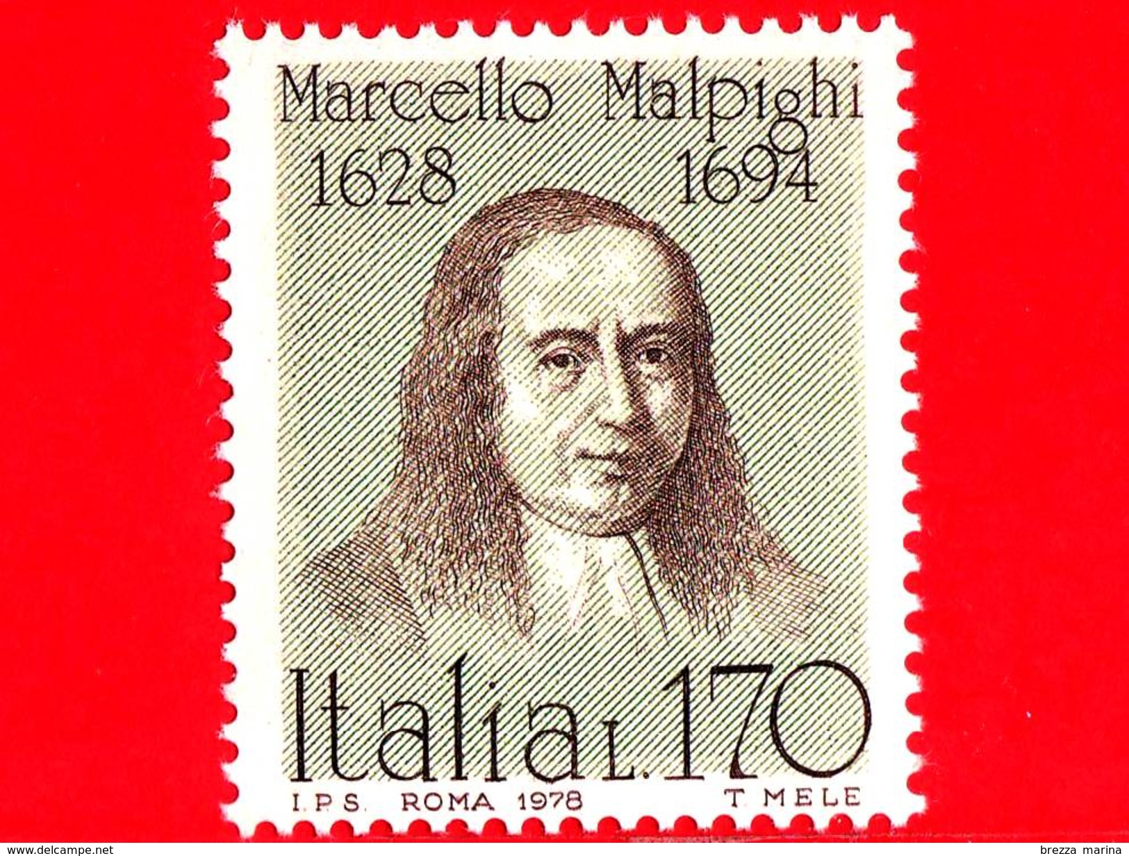 Nuovo - MNH - ITALIA - 1978 - Uomini Illustri - 6ª Emissione - Marcello Malpighi, Medico, Anatomista, Fisiologo - 170 L. - 1971-80: Mint/hinged