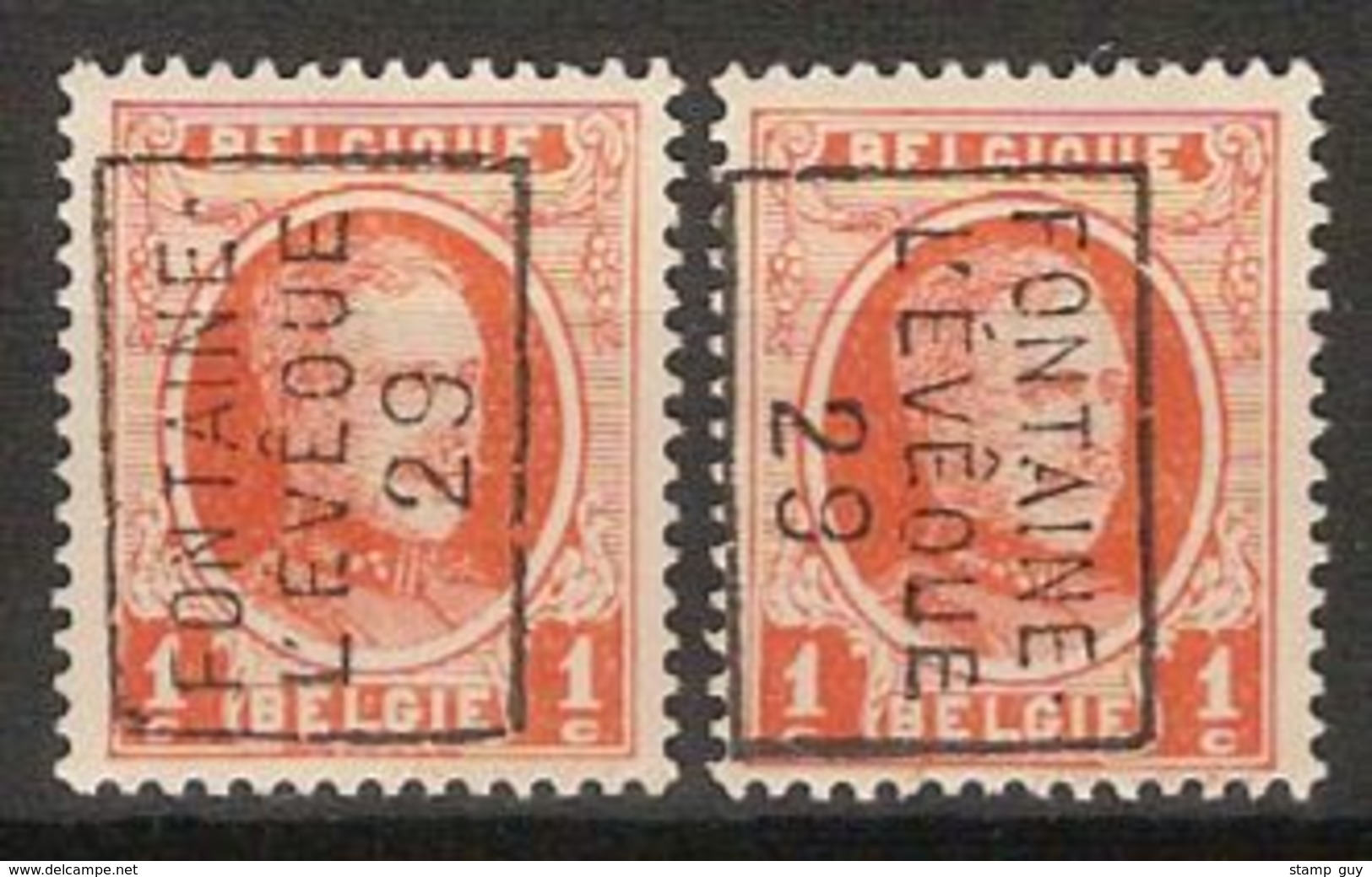 Zegel Nr. 190 Voorafgestempeld Nr. 4505 Positie  A En B  FONTAINE L'EVEQUE 29 ** MNH  ; Staat Zie Scan ! Inzet 5 &euro; - Roulettes 1920-29