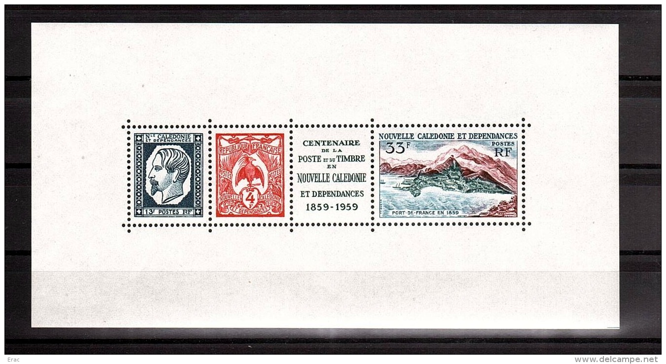 NOUVELLE-CALEDONIE - 1960 - BF N° 2 - Neuf ** - Centenaire De La Poste Et Du Timbre Néo-calédoniens - Blocchi & Foglietti