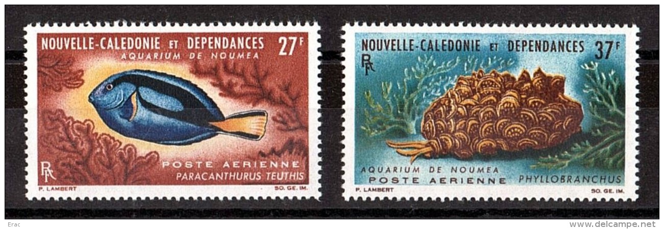 NOUVELLE-CALEDONIE - 1965 - PA N° 77 Et 78 - Neufs * - Aquarium De Nouméa - Cote + 21 - Ungebraucht