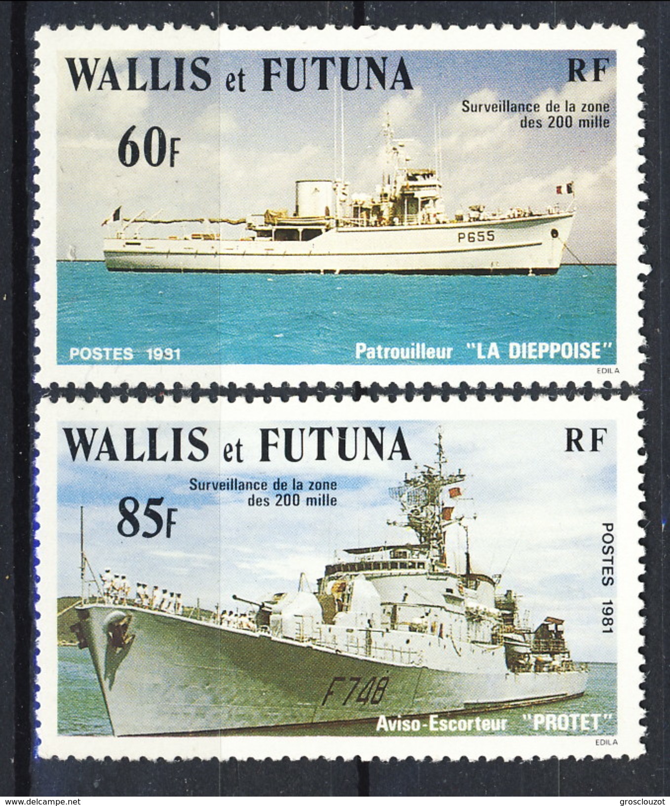 WF 1981 Serie N. 279-280 Navi Da Guerra MNH Cat. &euro; 4,60 - Nuovi