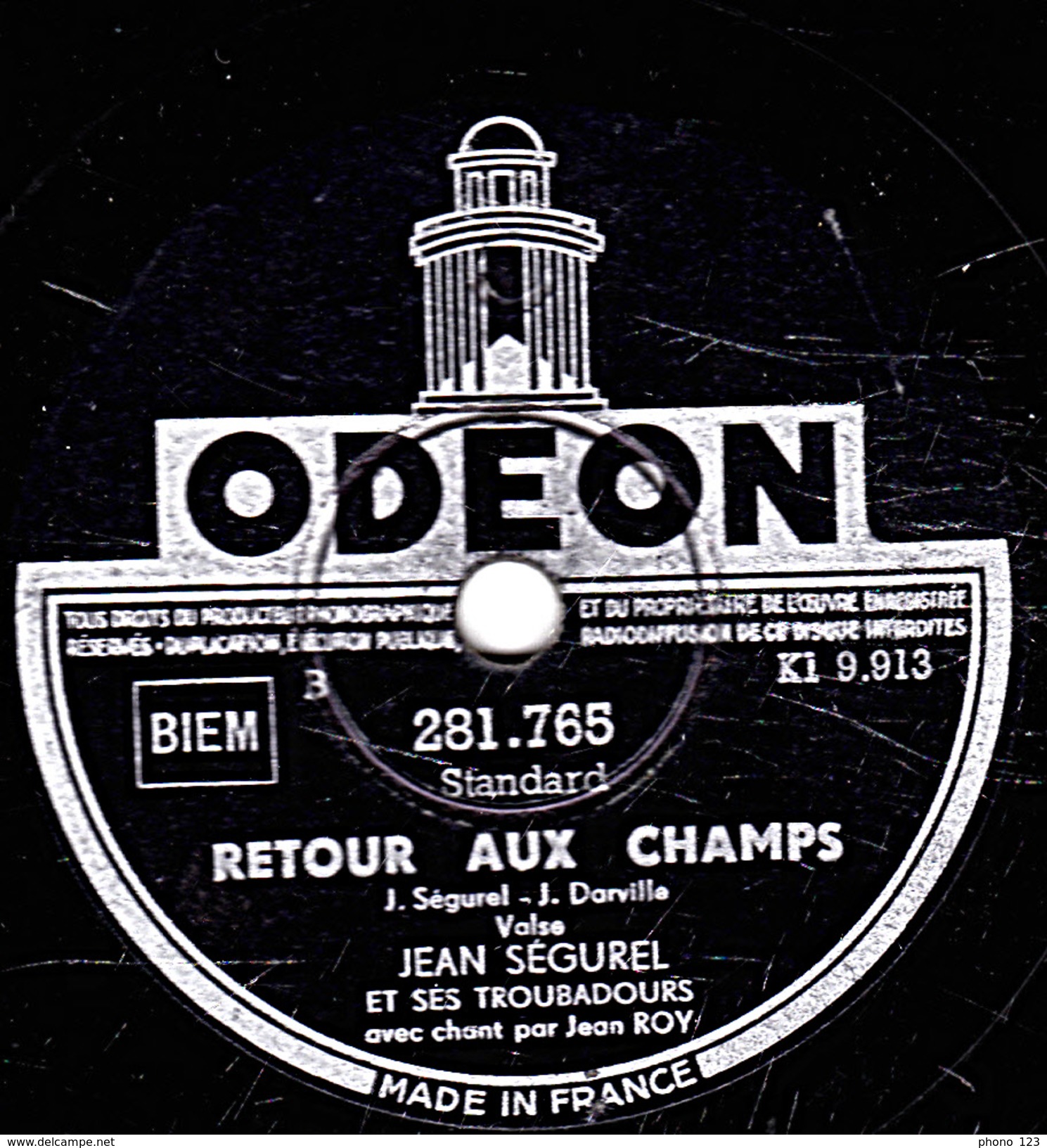 78 T. - 25 Cm - état  B -  JEAN SEGUREL - BRUYERES CORREZIENNES - RETOUR AUX CHAMPS - 78 T - Disques Pour Gramophone