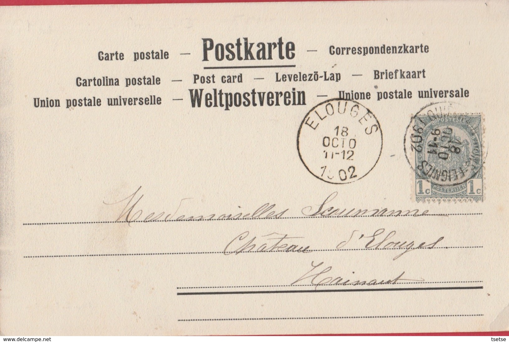 Quiévrain - Pensionnat Et école Moyenne  - 1902 ( Voir Verso ) - Quiévrain