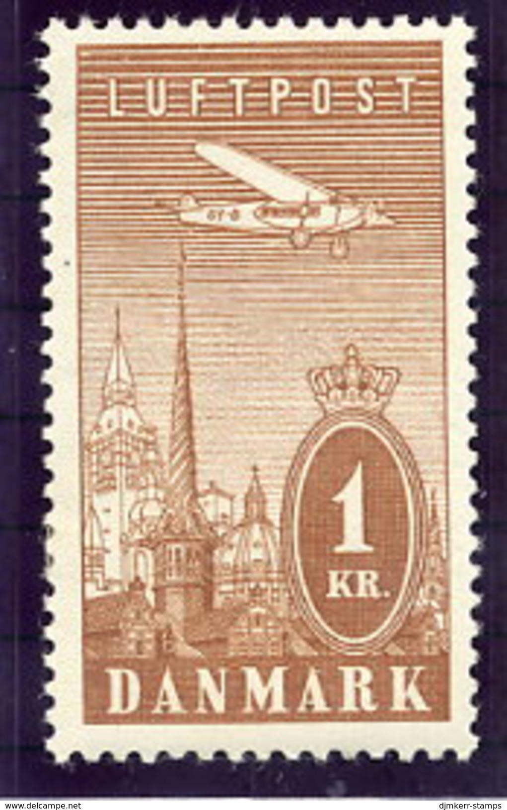 DENMARK 1934 Airmail LHM / * .  Michel 221 - Unused Stamps
