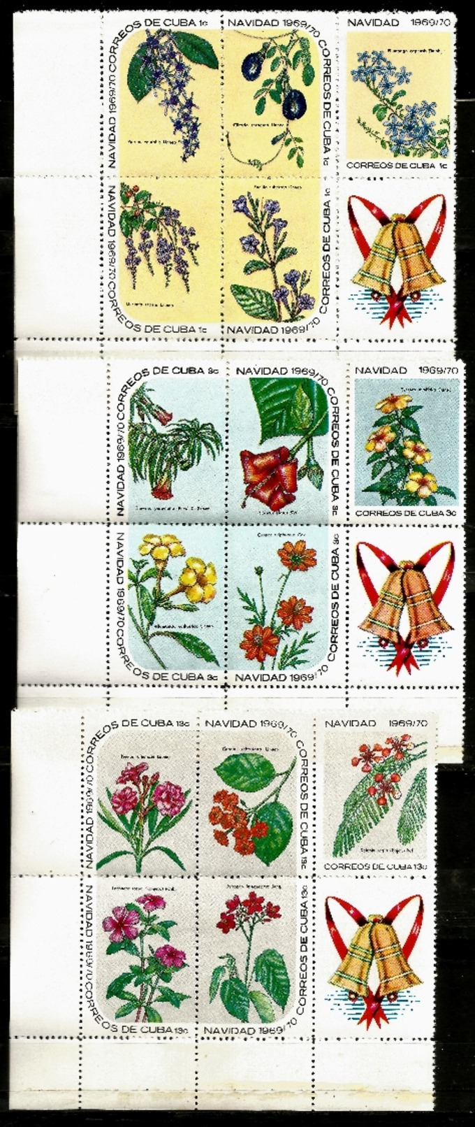 233. CUBA~1969 : Nouvel An,fleurs Diverses,15 Valeurs émises Le 1/12/69 (n°1346/60).C.d F.neufs**.MNH.Fraîcheur Postale - Sonstige & Ohne Zuordnung