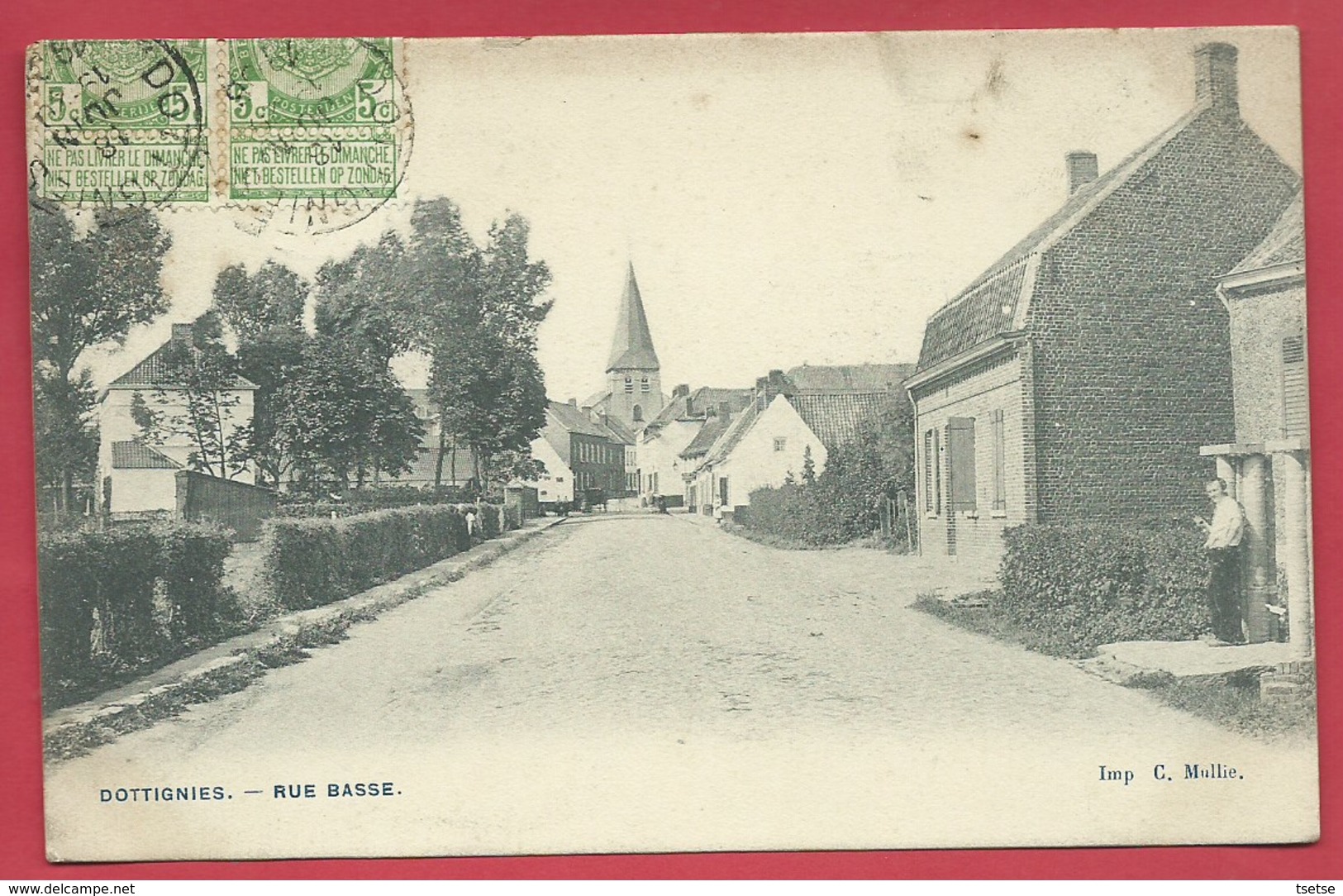 Dottignies - Rue Basse - 1906 ( Voir Verso ) - Mouscron - Moeskroen