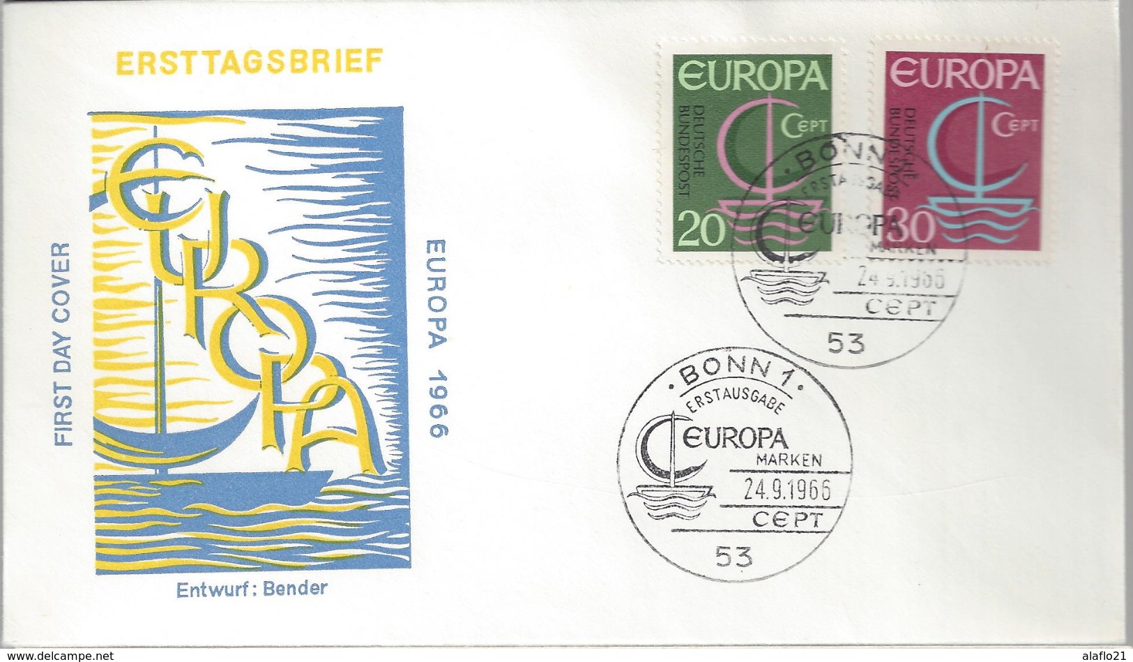 ALLEMAGNE - ENVELOPPE 1er JOUR FDC - EUROPA CEPT  1966 - 1966